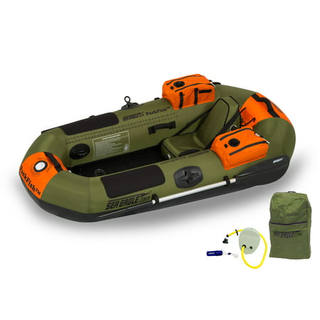 Sea Eagle PackFish7 Deluxe Frameless Inflatable Angler Kayak Fishing Boat,