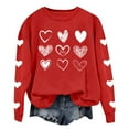 thumbnail image 5 of Aofany Women Valentine's Day Pullover Sweatshirts Heart Print Sweater Tops Long Sleeve Crewneck Shirts Fashion Loose Blouse Sweatshirt, 5 of 5