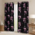 thumbnail image 2 of jejeloiu Cartoon Bowtie Bow Black Out Curtains,Cute Geometric Dot Curtains Pack of 2 (42x63 Each),Pink Black Bedroom Curtains For Girls Teens,Ultra Soft Home Decor, 2 of 6