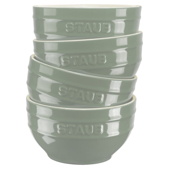 STAUB Ceramique 12 cm / 4 Piece Ceramic Bowl Set, Eucalyptus