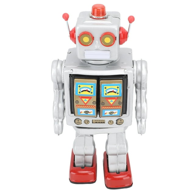 Robot De Juguete De Hojalata De Metal Para Caminar, Figuras Giratorias Eléctricas Con Rotacia De 360 Grados, Modelo Para Colecció, Navidad, Fiesta