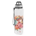 thumbnail image 2 of Birds Flowers Sports Water Bottle Portable Travel Mug 32oz BPA Free Leak Proof Straw Transparent Tritan for Gym Yoga Cycling Camping, 2 of 7