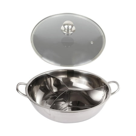 YWJLQH Hot Pot Cooking Pot Kitchenware Cookware Nonstick Three Flavor Soup Pot Tabletop 31.2cm