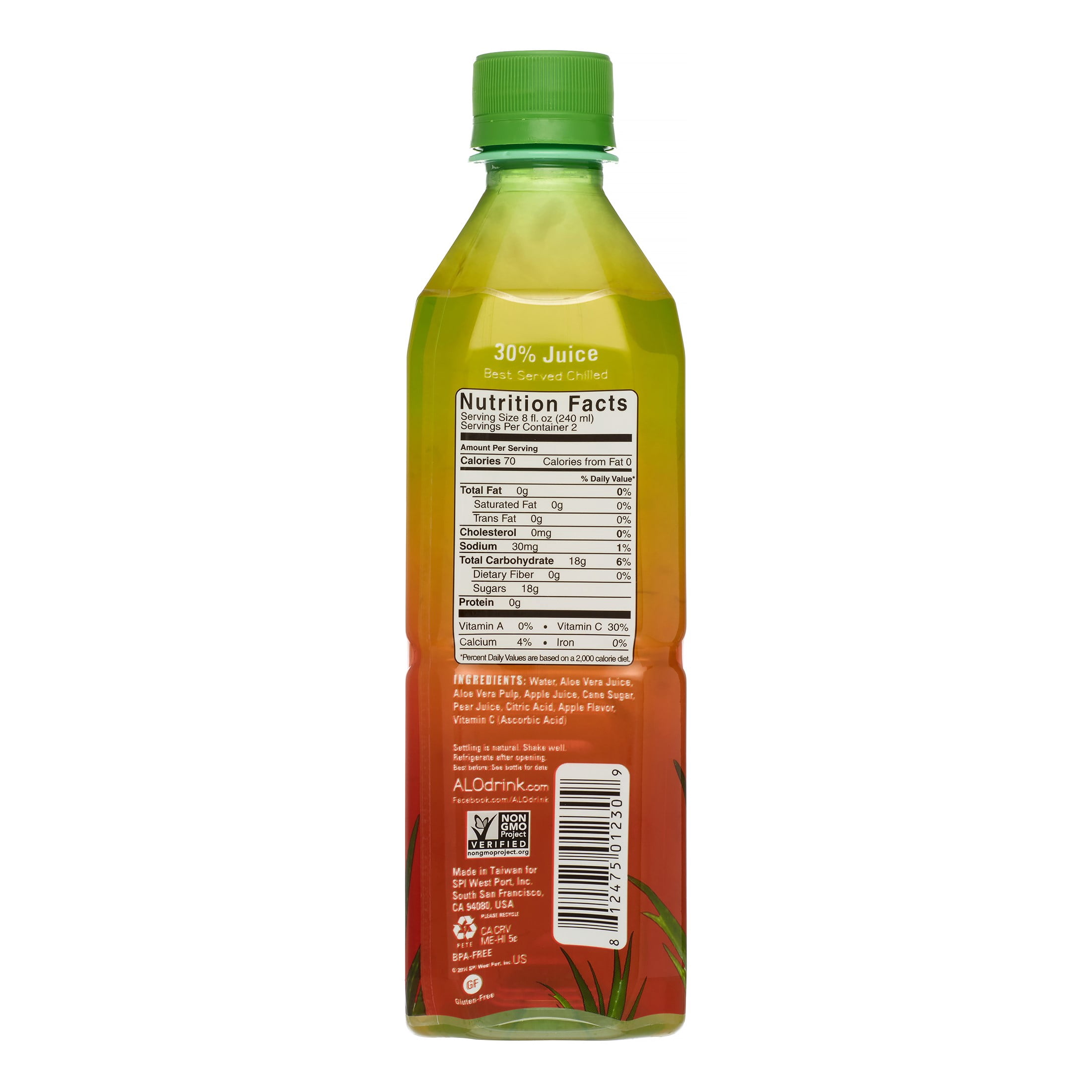 Aloe Crisp Aloe Vera Juice Drink, Fuji Apple & Pear, 16.9 fl oz, 12 Count