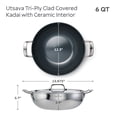 thumbnail image 2 of Tramontina Utsava Tri-Ply Clad 6 Qt Covered Kadai with Ceramic Interior – Induction-Ready, 2 of 10