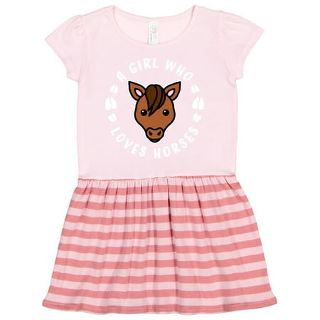 

Inktastic A Girl Who Loves Horses Gift Toddler Girl Dress