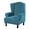 Peacock Blue, variant on Enova Home Super Stretch Velvet Slip Resistant Stylish Wingback Chair Slipcover with Elastic Bottom (Peacock Blue)