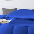 thumbnail image 4 of D.N.G. BEDDINGS 3 Piece Luxury Straight Line Pattern Comforter Set, Premium Super Soft, 800 Thread Count, 100% Egyptian Cotton, King/California King Size Royal Blue Solid Color, 4 of 6