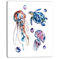 thumbnail image 2 of Méduse et Tortues Colorées - Impression sur Toile, 2 of 3