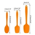 thumbnail image 2 of Unique Bargains 3pcs Kitchen Silicone Spatula Set Heat Resistant Rubber Turner Scraper Cooking Baking Utensils Orange, 2 of 7
