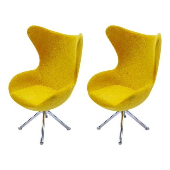 Inicio Silla de Oficina Flocada de Respaldo Alto de Plástico Amarillo