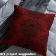 thumbnail image 2 of Homewish Retro Damask Jacquard Fabric by the Yard 2 Yard,Gothic Halloween Skull Room Decor Fabric by the Yard,Red Black Fabric for Sewing For Adult,Super Cozy Room Decoration, 2 of 6