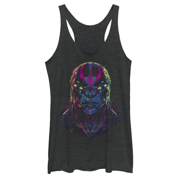 Women's Marvel Eternals Kro Devious Face Racerback Tank Top Black Heather X Small