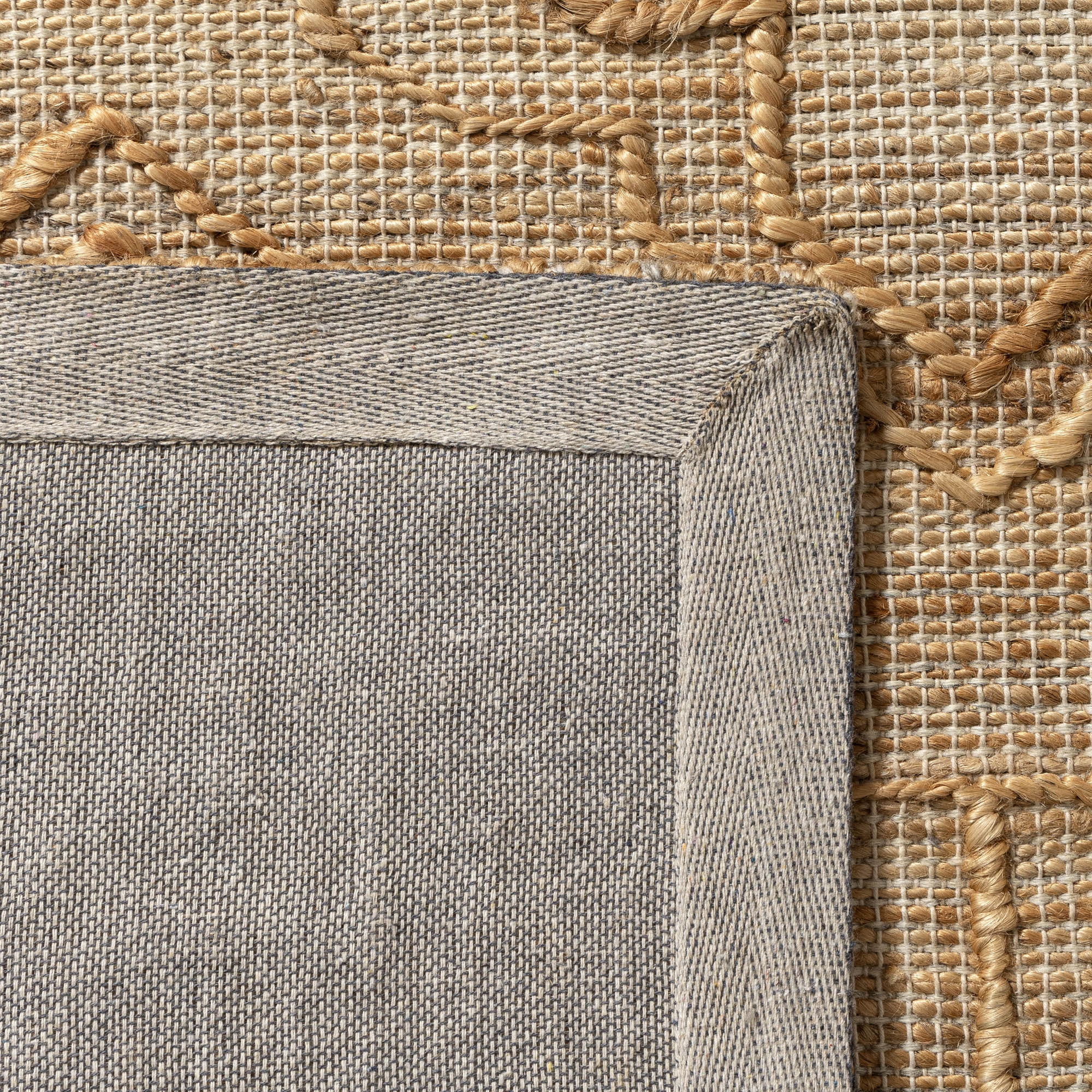 Ox Bay Nel Trellis Modern Hand-Woven Jute Indoor Area Rug, Natural, 5' x 7'9"