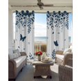thumbnail image 3 of Blue Spring Botanical Blackout Curtains for Bedroom, Thermal Insulated Window Treatment, Weeping Eucalyptus Butterfly Grommet Top Blackout Draperies and Drapes for Basement 27.5"x39" 2 Panels, 3 of 8