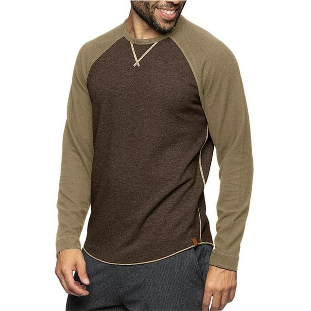Chandail Col Rond Ajusté pour Hommes Léger Tricoté Décontracté Habillé Confortable T-Shirt Élégant