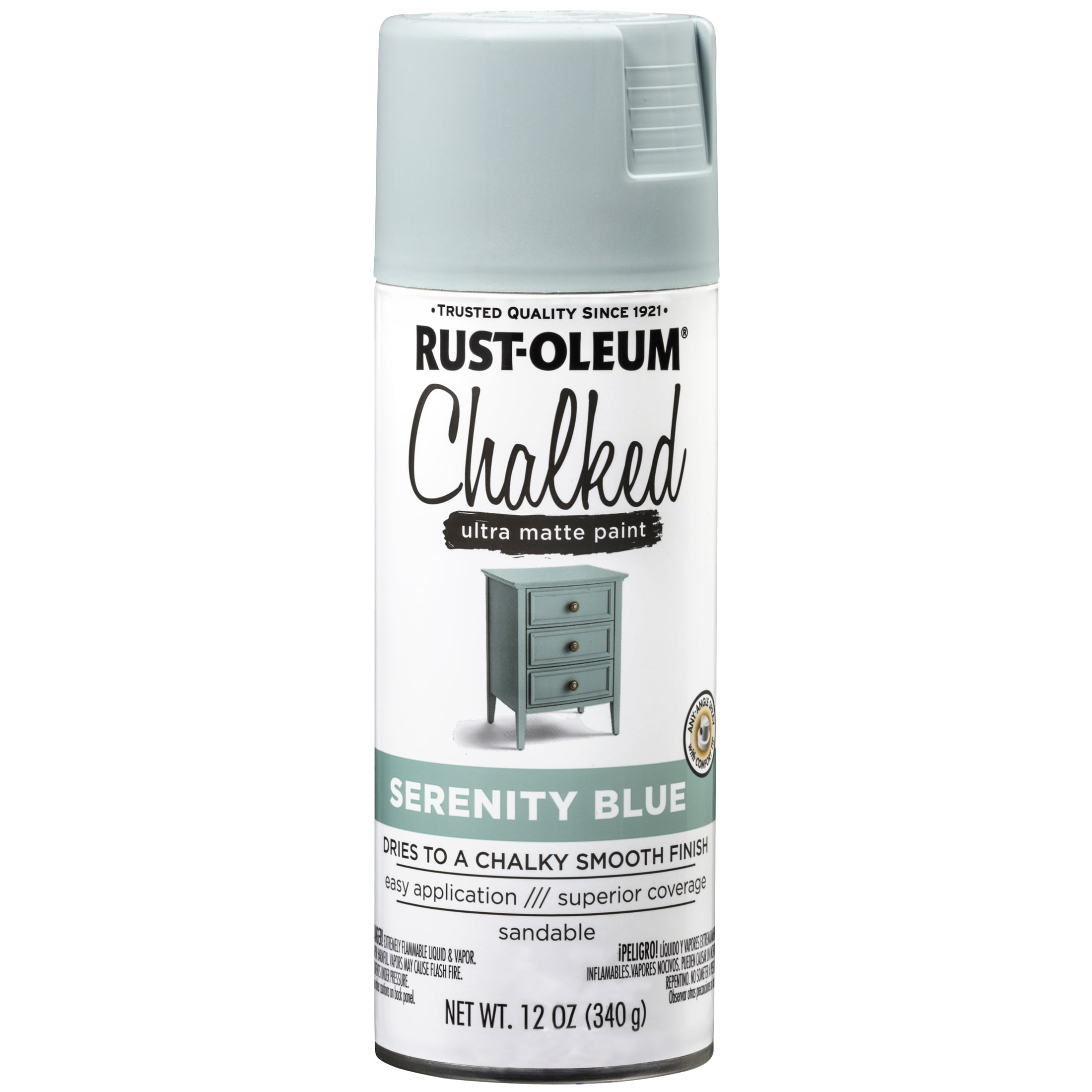 (2 pack) 6 Pack, Serenity Blue , Rust-Oleum Ultra Matte Chalked Spray Paint, 12 oz