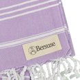 thumbnail image 4 of Bersuse 100 % Coton - Anatolia Serviette à Main Turque - Rayée Classique - Oeko-TEX - 23 x 43 Pouces, Lilac, 4 of 4