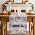 thumbnail image 2 of Table Runner 60 Inches Long for Kitchen Dining, Independence Day Dresser Scarf Farmhouse, Dining Table Decorations for Wedding/Parties, Blue Red Star Fireworks American Flag 13 x 60 In, 2 of 8