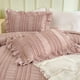 thumbnail image 5 of Juego de edredón WONGS BEDDING Pink Queen con volantes, 3 piezas, 5 of 7