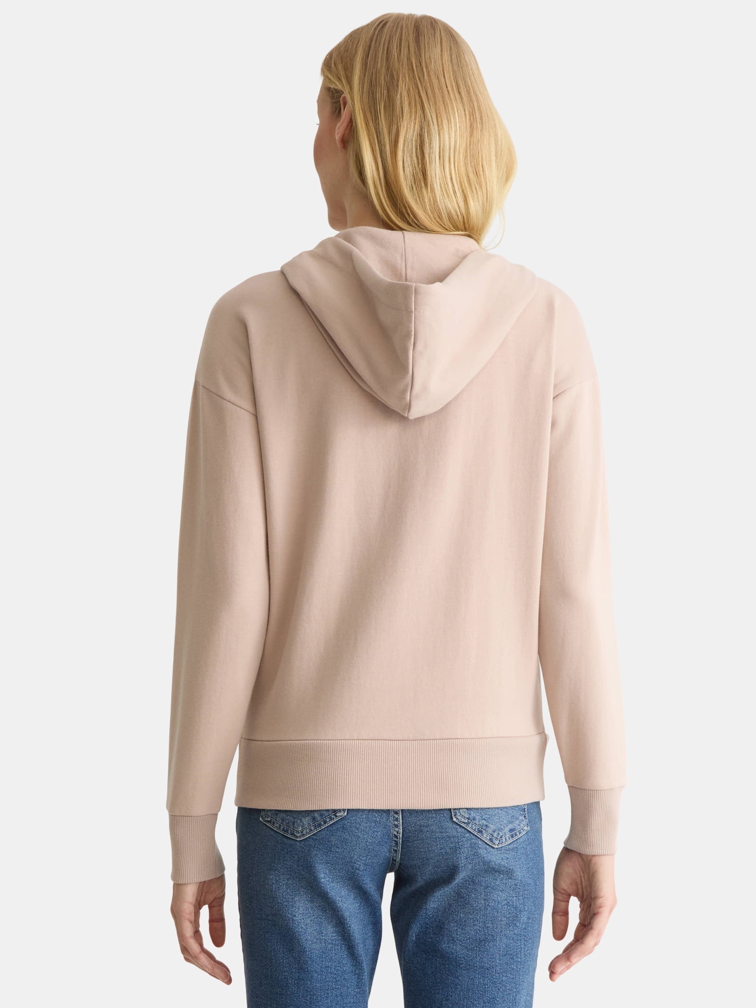 Time and Tru Women's and Women’s Plus Zip Front Fleece Hoodie Jacket, Sizes XS-4X