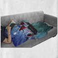 thumbnail image 6 of Ocean Soft Flannel Fleece Blanket, Hong Kong Harbour Small Traditional Junk Boat with Flags Buildings Skyline and Sea, Cozy Plush for Indoor and Outdoor Use, 60" x 80", Blue Aqua Red, by Ambesonne, 6 of 6