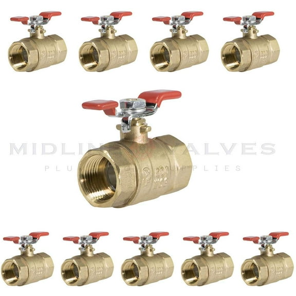 3/4 in. SWT x 3/4 in. SWT Premium Brass Full Port Ball Valve with T-Handle (10 Pack)