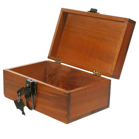WASHWEPE Jewelry Box Retro Light Brown Wood Collectors 1Set 8.37X5.50X3.93in
