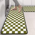 thumbnail image 2 of Kitchen Rugs Sets Of 2,Olive Green and White Checkerboard Pattern Anti Fatigue Kitchen Mat Rugs Non Slip Washable,Decorative Kitchen Floor Mats for Kitchen,Sink,Laundry,17"x47"+17"x47", 2 of 5