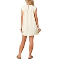 thumbnail image 3 of INSPIRE CHIC Women's Summer Short Tank Dress Cap Sleeve Crewneck Casual Ruched Sundress Loose Shift Tunic Mini Dresses M Beige, 3 of 6