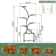 Wdmiya Plant Stand Indoor With 6 Pcs Grow Lights, 8 Tiered Indoor Plant Shelf, 60 Tall Plant Stand For Indoor Plants Multiple, Metal Plant Flower Holder, S-Shaped Plant Rack For Home, Patio