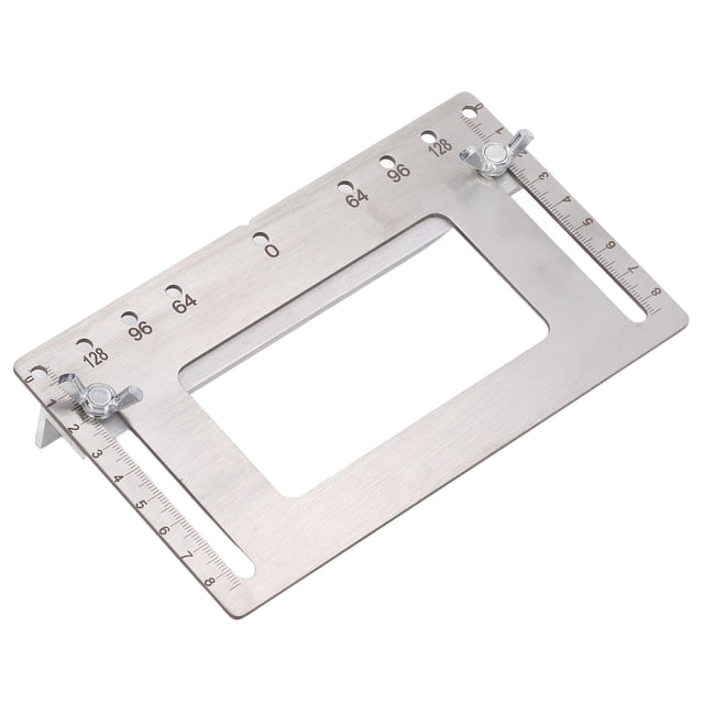Localizador de agujeros para manijas de carpintería, plantilla de perforación de acero inoxidable para puertas de gabinetes.