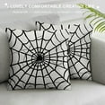 thumbnail image 3 of Halloween Pillow Covers  White Spider Web Decor Throw Pillows Holiday Halloween Outdoor Decorative Pillows Square Cushion Covers for Home Bed Couch Sofa, 3 of 5