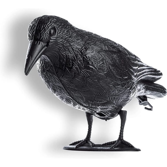 Hunting Decoy with Realistic Crow Design, Spooky Atmosphere for Halloween Decoration, Easy Placement on Railings Gardens, High Quality PE Material for Longevity