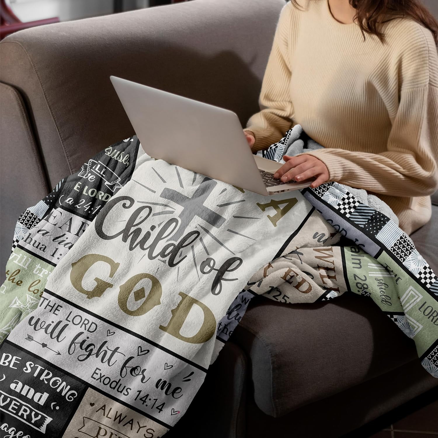 Christian Gifts for Men Women Blanket - Inspirational Religious Birthday Gifts - Baptism Confirmation Gifts for Boys Men Women - Catholic Spiritual Gifts for Men Women