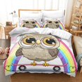 thumbnail image 1 of Cartoon Owl Student Dormitory Three Piece Duvet Cover Ground Wool Bedding Cover, 1 of 1
