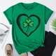 thumbnail image 2 of El Día de San Patricio Manga Corta Cuello Redondo Suéter Casual Top, Ligero 95% Poliéster 5% Blusa de Spandex para Vacaciones Y Uso Diario, Tops de Mujer Casual, 2 of 5