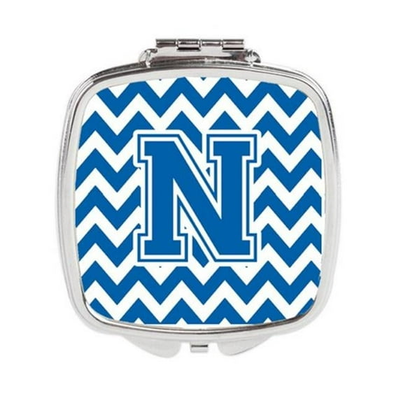 Letter N Chevron Blue & White Compact Mirror - Blue & White