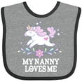 thumbnail image 3 of Inktastic My Nanny Loves Me Girl Unicorn Girls Baby Bib, 3 of 4