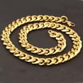 thumbnail image 4 of QQTDFG 18K Gold Plated Stainless Steel Cuban Curb Chain Necklace Men 8/10/12/15/17/19mm-Gold-12mm-7inch Bracelet, 4 of 5