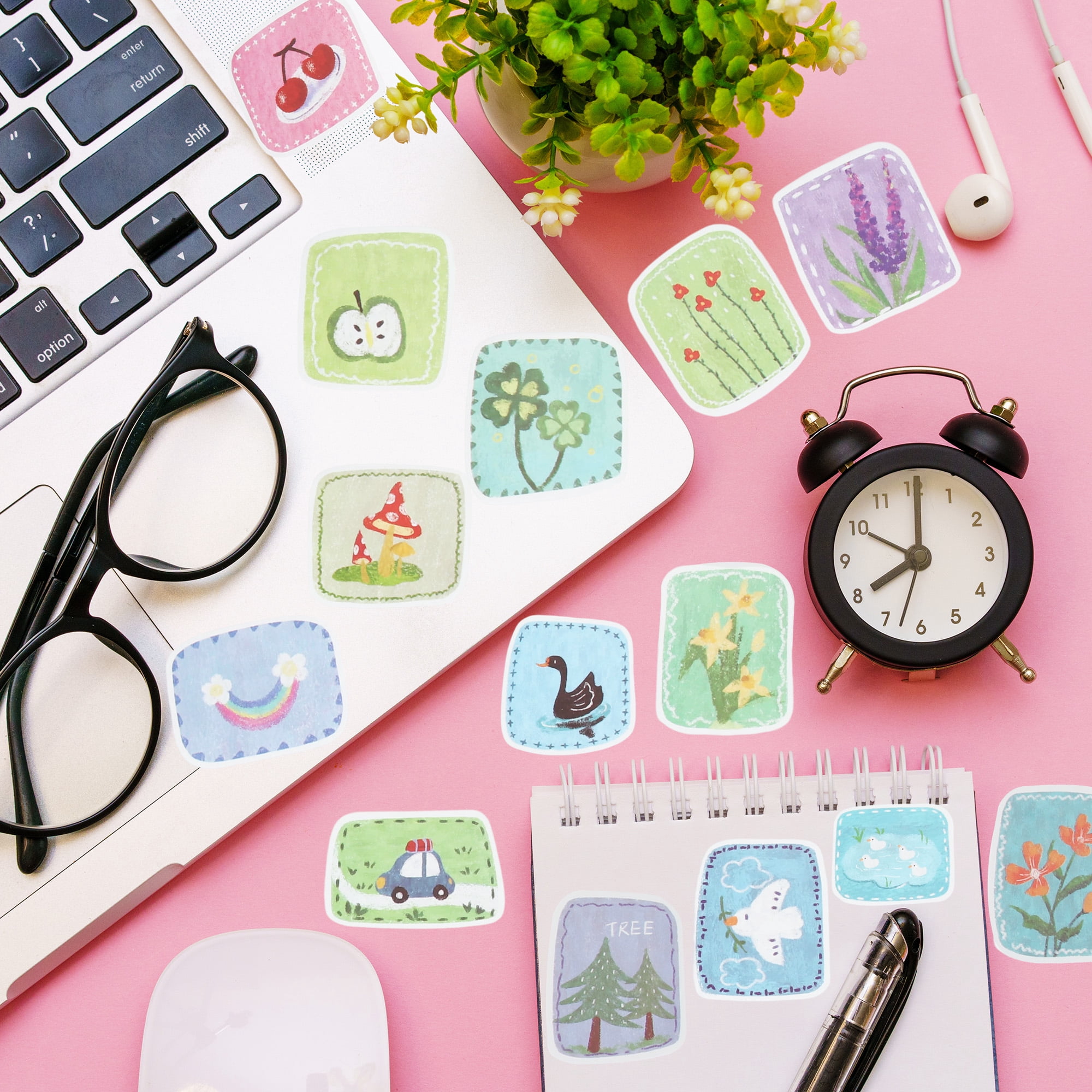 Unique Bargains Waterproof Reading Stickers for Laptop Scrapbook Spring
