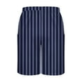 thumbnail image 4 of Men's Striped Color Block Shorts Lightweight Casual Drawstring Elastic Waist Short Summer Beach Shorts Sweatpant, 4 of 4