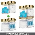 thumbnail image 5 of mDesign Plastic Dual Canister Jar Organizer Set - Storage Lid, Clear/Soft Brass, 5 of 9
