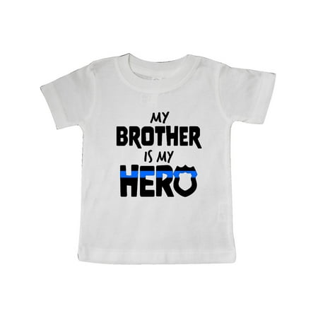 

Inktastic My Brother is my Hero Police Officer Family Gift Baby Boy or Baby Girl T-Shirt