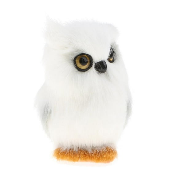 Simulation Owl with Black Eyes dan White Fake Plush Animal Home