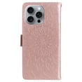 thumbnail image 6 of Allytechgroup for iPhone 16e Case Wallet, Sunflower Embossed PU Leather Flip Cover Stand Hand Strap Shockproof Stylish Cards Slots Phone Case for iPhone 16e, Rosegold, 6 of 9