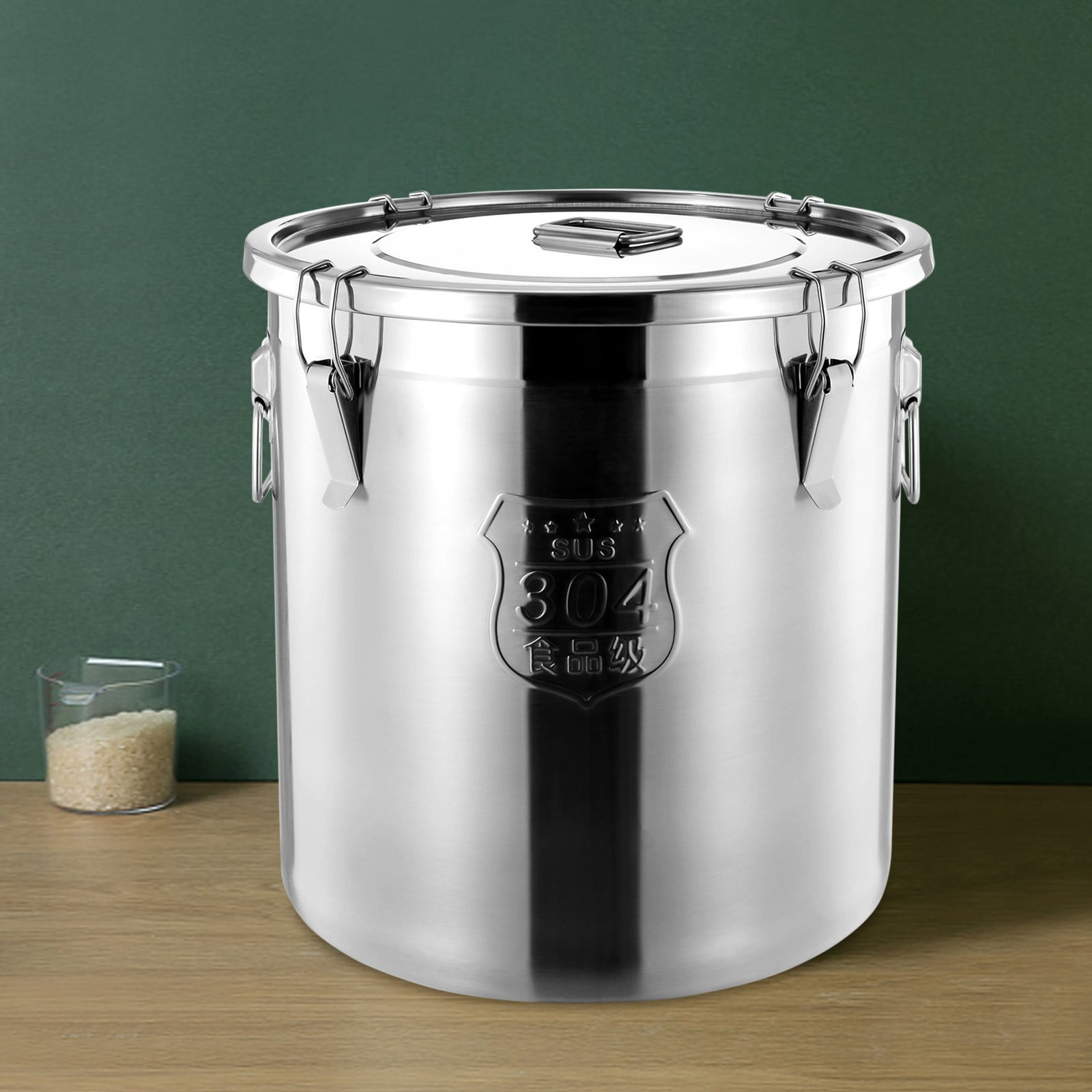48L Stainless Steel Airtight Canister for Kitchen, Food Storage Containers, Rice Cereal Grain Container, Storage Food Flour Sugar Milk Cookie