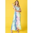 thumbnail image 2 of Eloges Women's Short Sleeve Contrast Tie Dye Maxi Dress with Pockets, 2 of 9