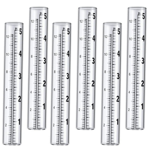 Rain Gauge,Happon 10 Packs of 5" Capacity Rain Gauge Plastic Replacement Tubes,Freeze Proof Rain Gauge Replacement Tube for Yard Garden Outdoor Home, Rain Gauge Outdoor, Rain Guage Rain Gage