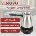 thumbnail image 4 of LPSSTORE VINGVO Turkish Coffee Maker Stainless Steel 600ml Electric Turkish Coffee Machine Arabic & Greek & Turkish Electric Coffee Maker Machine Pot Warmer Kettle 5 to 6 Cups Capacity F, 4 of 6